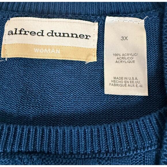 Alfred Dunner 2-Piece Cardigan Set 3XL BLUE Open Front EUC - Picture 2 of 5